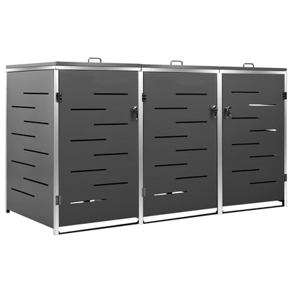 Mülltonnenbox für 3 Tonnen 207x77,5x112,5 cm Edelstahl - Pazzar.ch