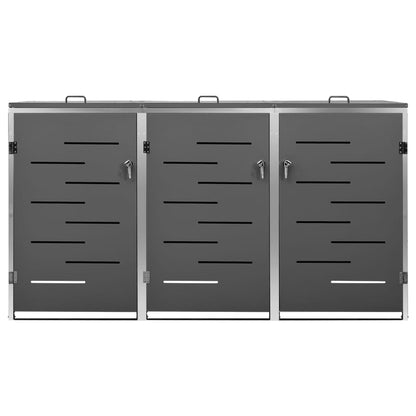Mülltonnenbox für 3 Tonnen 207x77,5x112,5 cm Edelstahl - Pazzar.ch