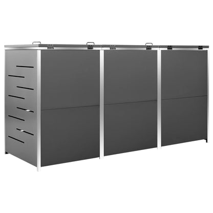Mülltonnenbox für 3 Tonnen 207x77,5x112,5 cm Edelstahl - Pazzar.ch