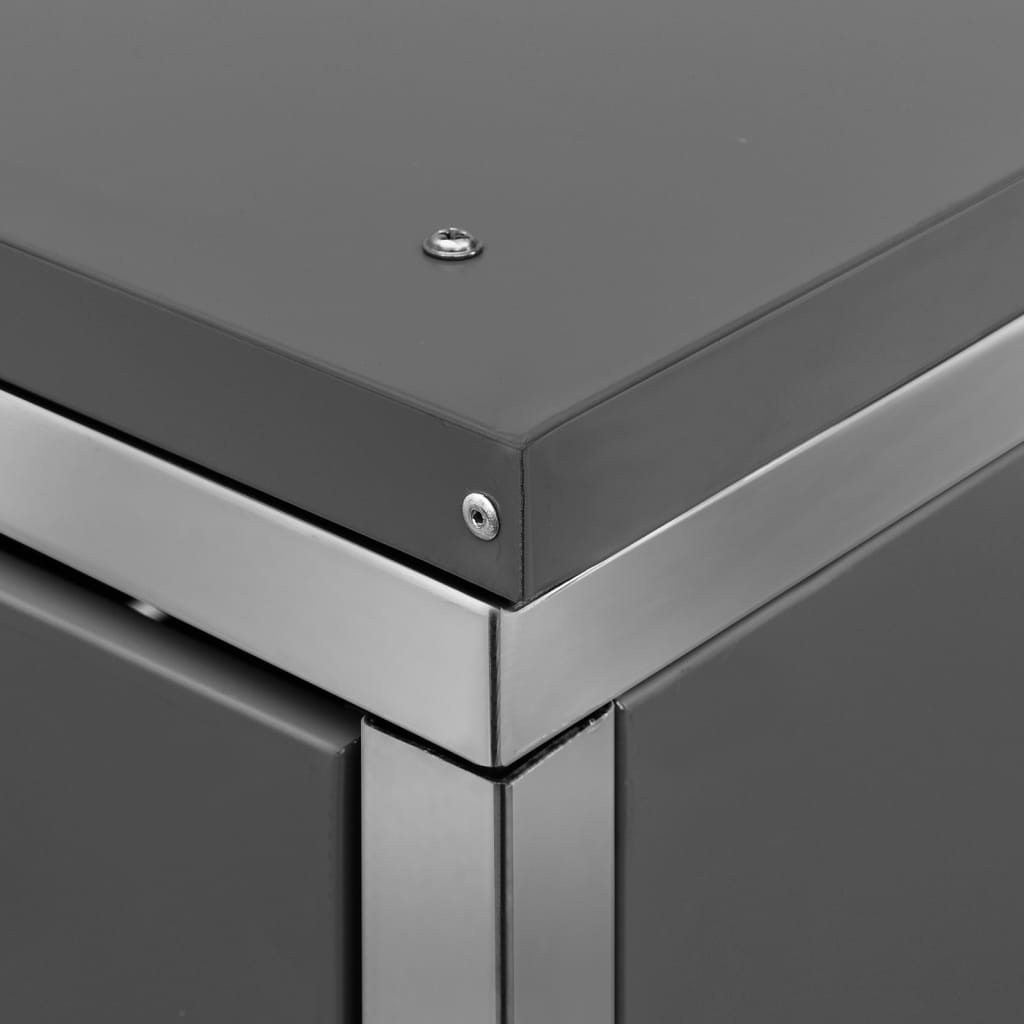 Mülltonnenbox für 3 Tonnen 207x77,5x112,5 cm Edelstahl - Pazzar.ch