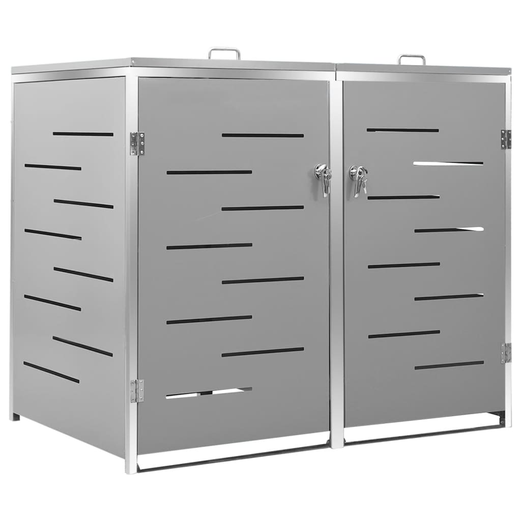 Mülltonnenbox für 2 Tonnen 138x77,5x112,5 cm Edelstahl - Pazzar.ch