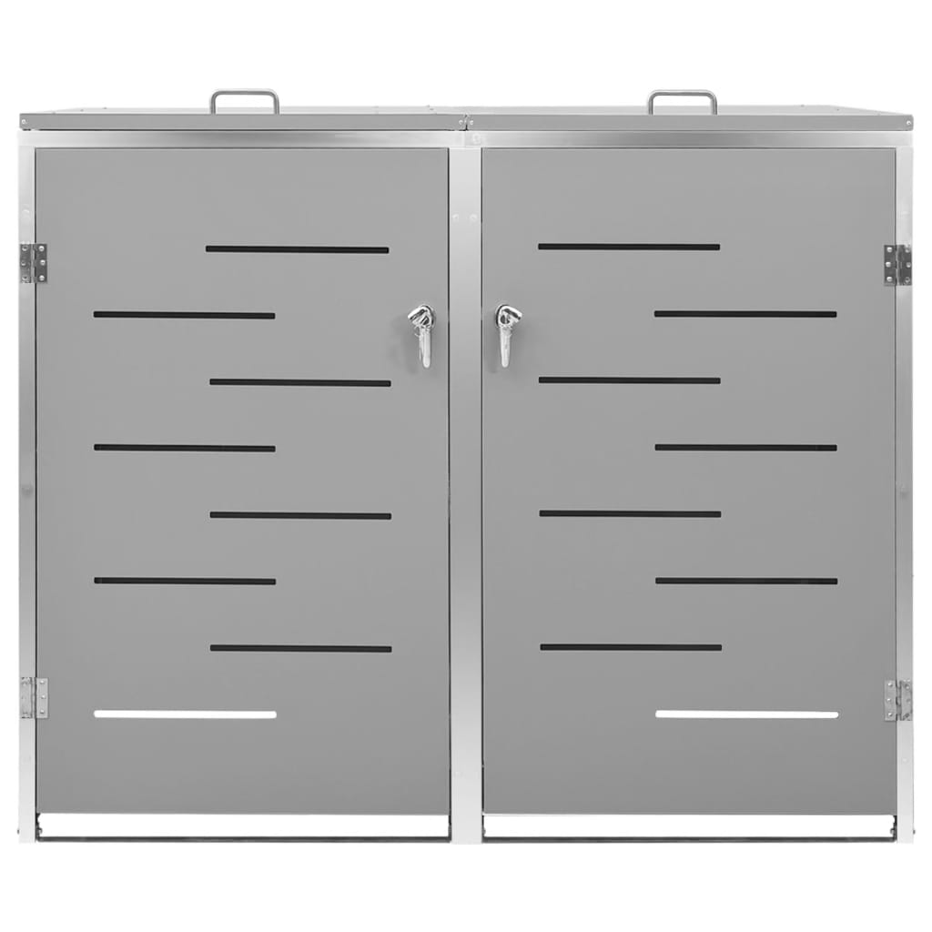 Mülltonnenbox für 2 Tonnen 138x77,5x112,5 cm Edelstahl