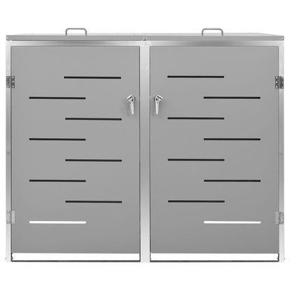 Mülltonnenbox für 2 Tonnen 138x77,5x112,5 cm Edelstahl - Pazzar.ch