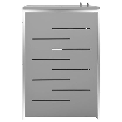 Mülltonnenbox für 2 Tonnen 138x77,5x112,5 cm Edelstahl - Pazzar.ch