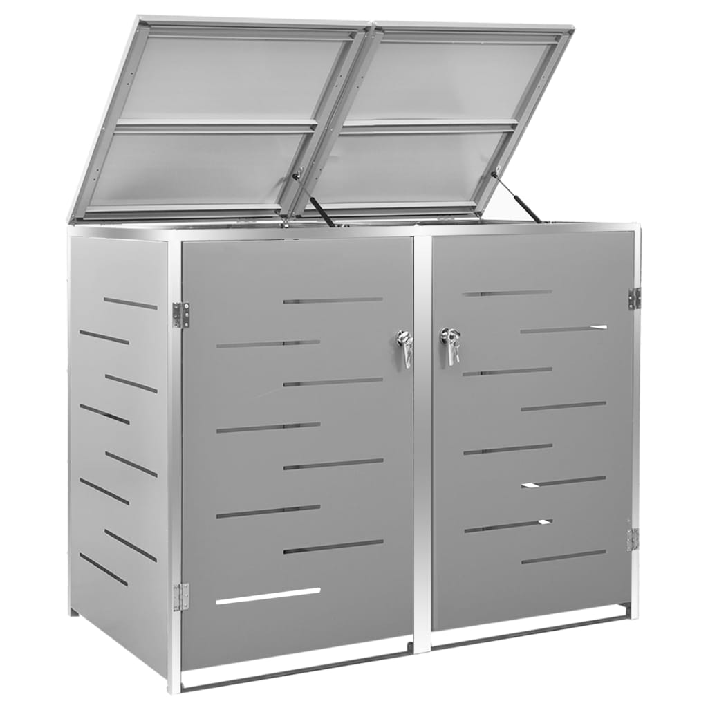 Mülltonnenbox für 2 Tonnen 138x77,5x112,5 cm Edelstahl - Pazzar.ch