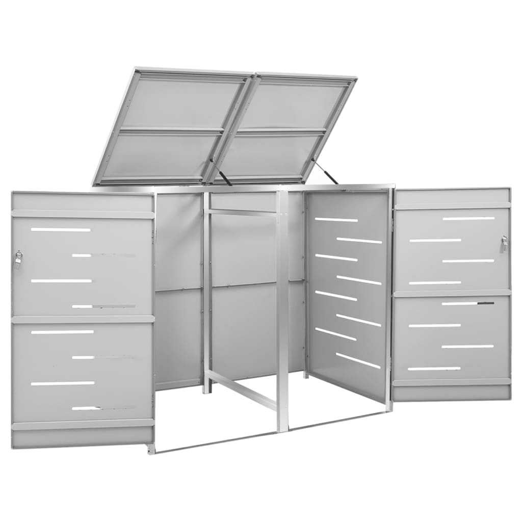 Mülltonnenbox für 2 Tonnen 138x77,5x112,5 cm Edelstahl - Pazzar.ch