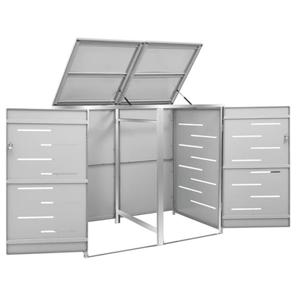 Mülltonnenbox für 2 Tonnen 138x77,5x112,5 cm Edelstahl - Pazzar.ch
