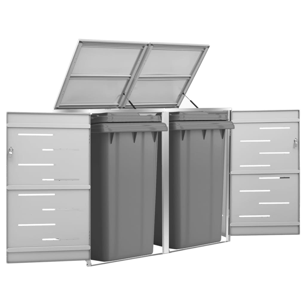 Mülltonnenbox für 2 Tonnen 138x77,5x112,5 cm Edelstahl
