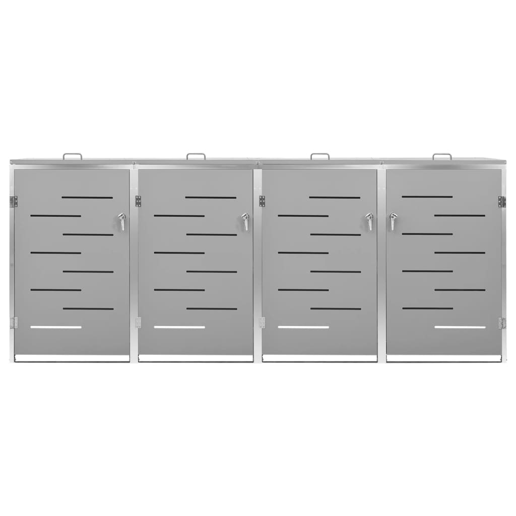 Mülltonnenbox für 4 Tonnen 276,5x77,5x112,5 cm Edelstahl - Pazzar.ch