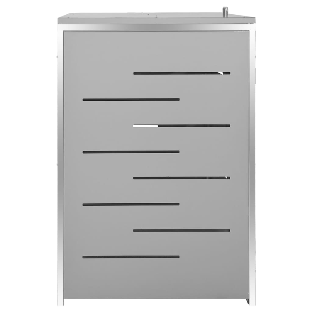 Mülltonnenbox für 4 Tonnen 276,5x77,5x112,5 cm Edelstahl - Pazzar.ch