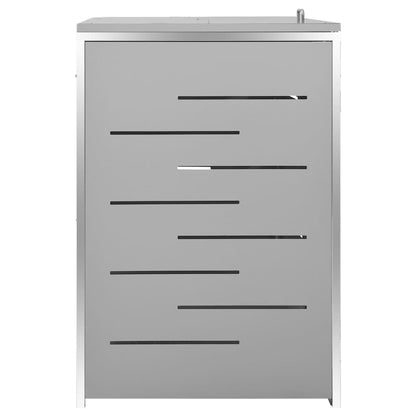 Mülltonnenbox für 4 Tonnen 276,5x77,5x112,5 cm Edelstahl - Pazzar.ch