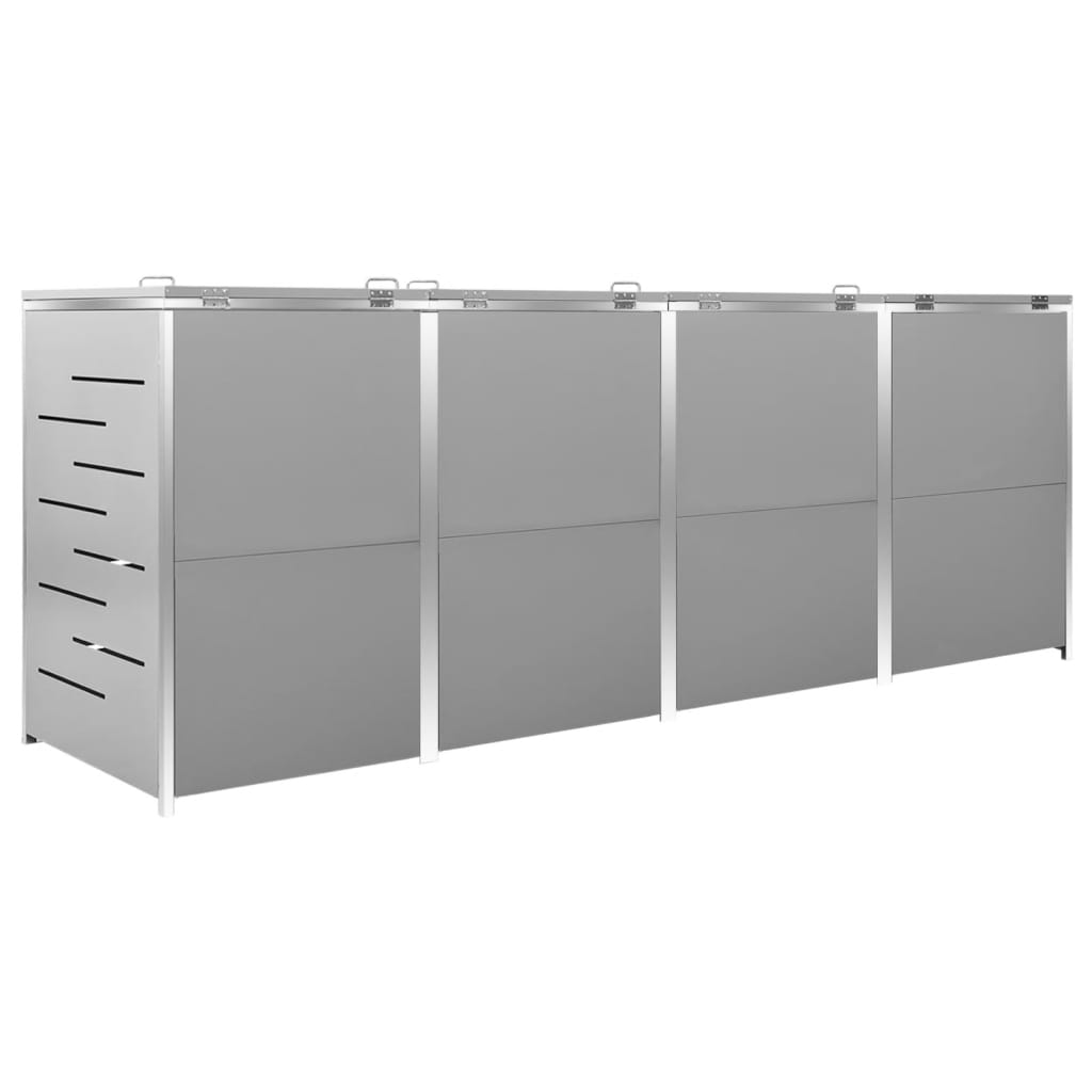 Mülltonnenbox für 4 Tonnen 276,5x77,5x112,5 cm Edelstahl - Pazzar.ch