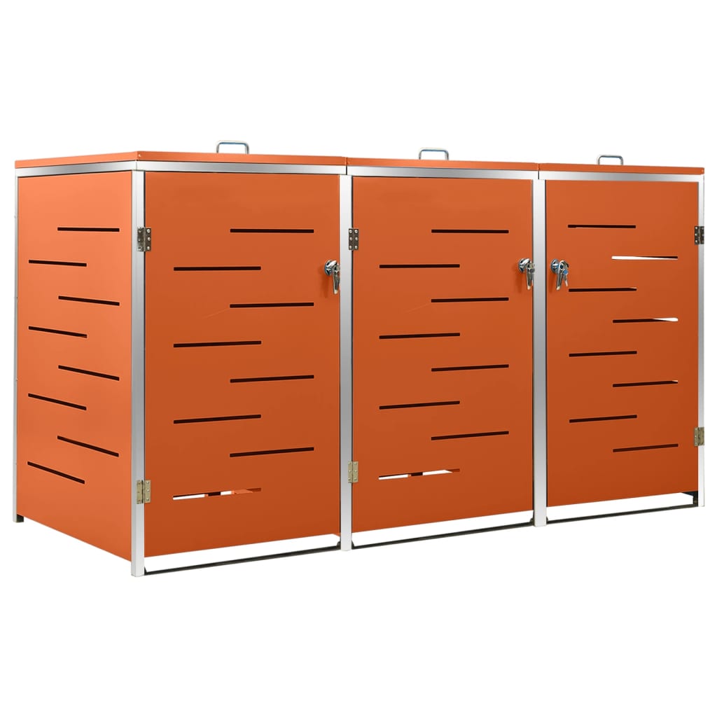 Mülltonnenbox für 3 Tonnen 207x77,5x112,5 cm Edelstahl - Pazzar.ch