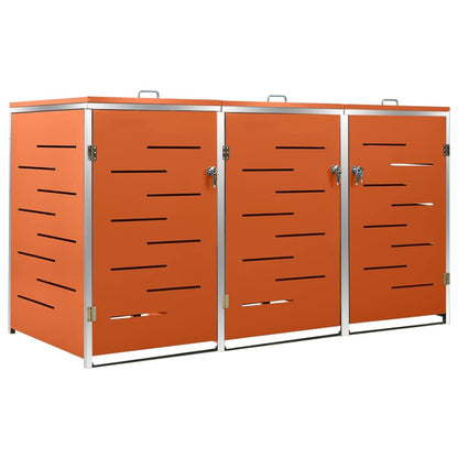Mülltonnenbox für 3 Tonnen 207x77,5x112,5 cm Edelstahl - Pazzar.ch