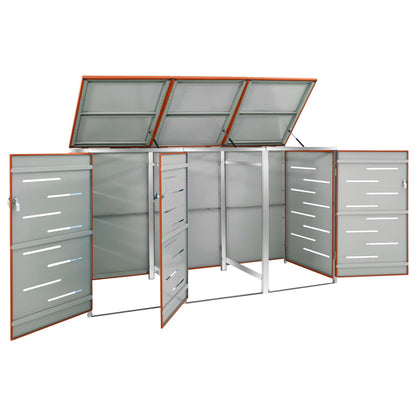 Mülltonnenbox für 3 Tonnen 207x77,5x112,5 cm Edelstahl - Pazzar.ch