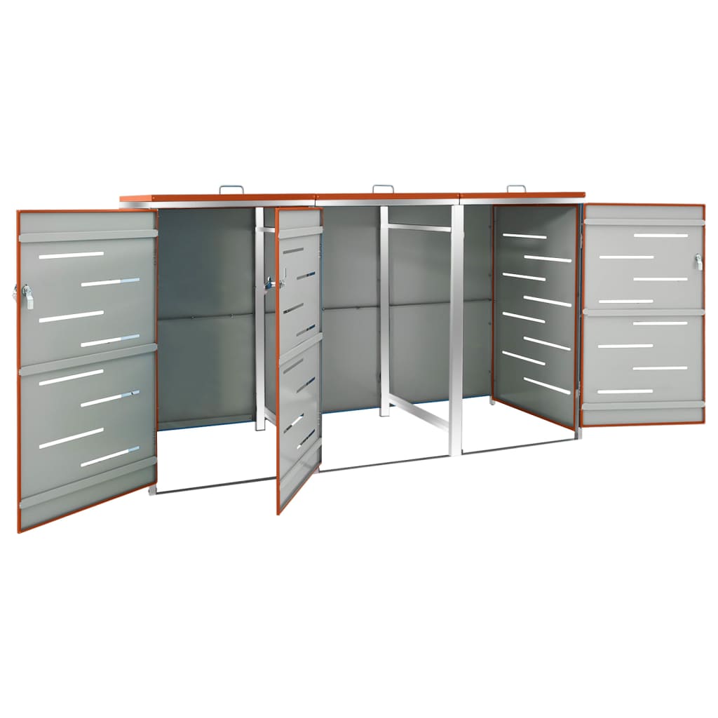 Mülltonnenbox für 3 Tonnen 207x77,5x112,5 cm Edelstahl - Pazzar.ch