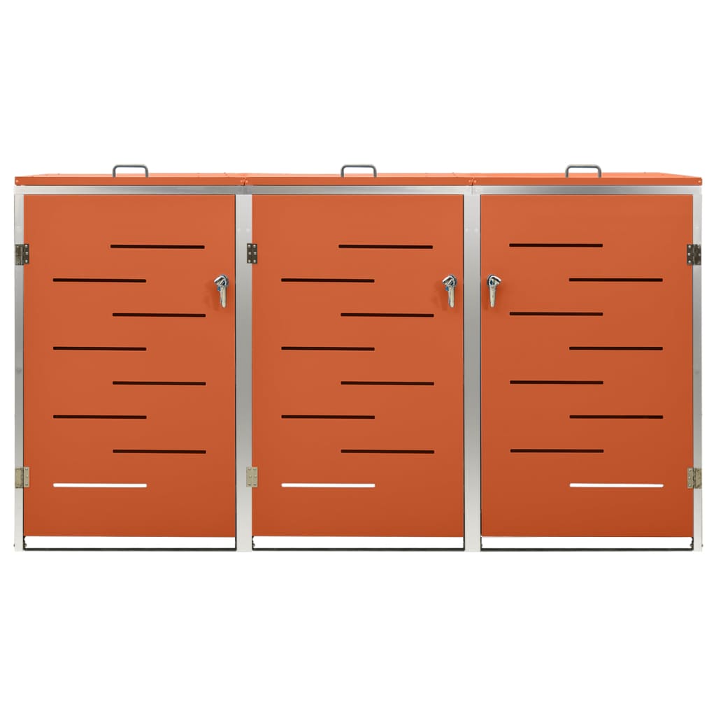 Mülltonnenbox für 3 Tonnen 207x77,5x112,5 cm Edelstahl - Pazzar.ch