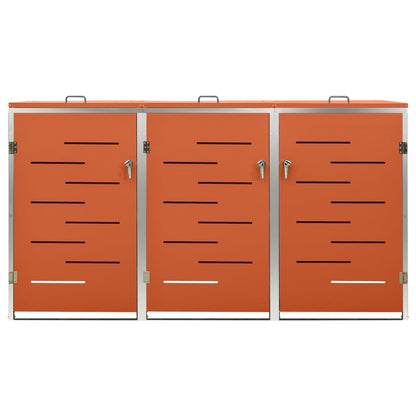 Mülltonnenbox für 3 Tonnen 207x77,5x112,5 cm Edelstahl - Pazzar.ch
