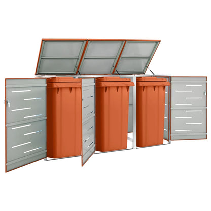 Mülltonnenbox für 3 Tonnen 207x77,5x112,5 cm Edelstahl - Pazzar.ch