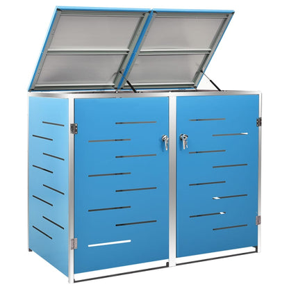 Mülltonnenbox für 2 Tonnen 138x77,5x112,5 cm Edelstahl - Pazzar.ch