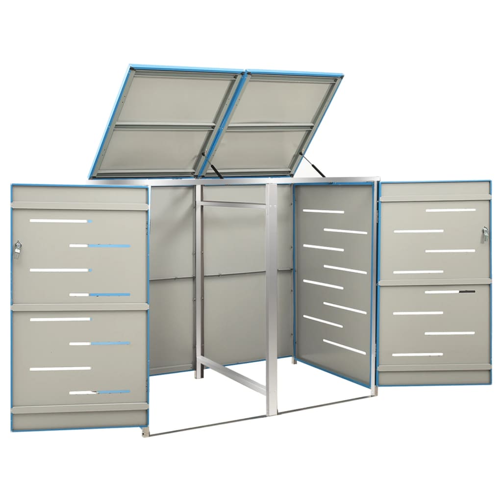 Mülltonnenbox für 2 Tonnen 138x77,5x112,5 cm Edelstahl - Pazzar.ch