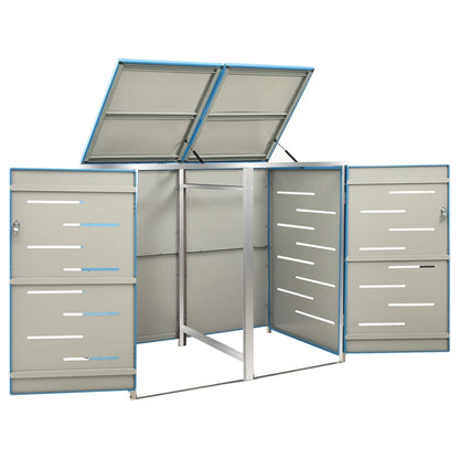 Mülltonnenbox für 2 Tonnen 138x77,5x112,5 cm Edelstahl - Pazzar.ch