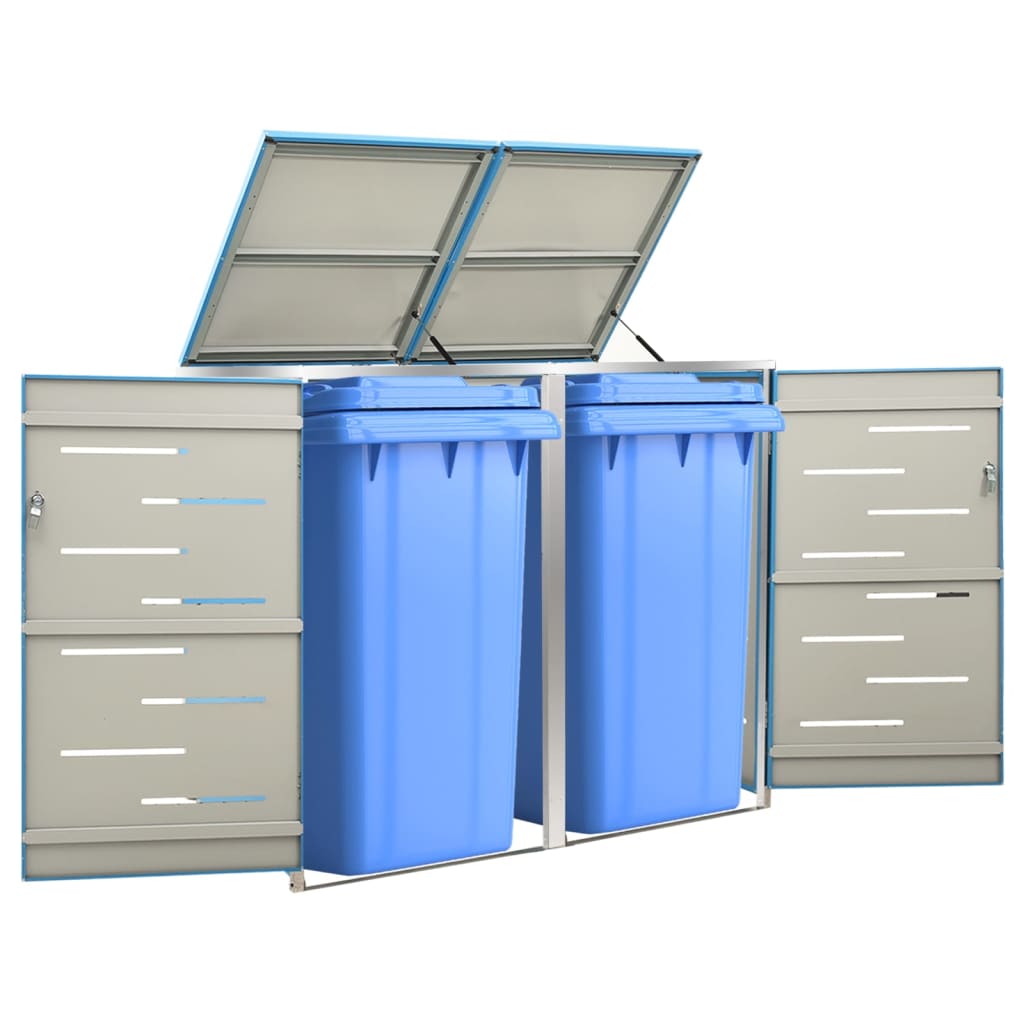Mülltonnenbox für 2 Tonnen 138x77,5x112,5 cm Edelstahl - Pazzar.ch