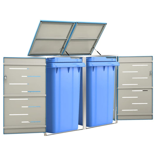 Mülltonnenbox für 2 Tonnen 138x77,5x112,5 cm Edelstahl - Pazzar.ch