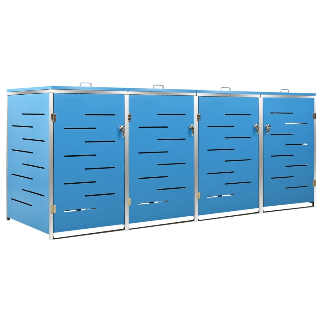 Mülltonnenbox für 4 Tonnen 276,5x77,5x112,5 cm Edelstahl - Pazzar.ch