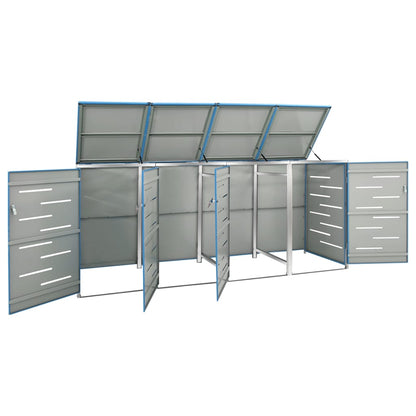 Mülltonnenbox für 4 Tonnen 276,5x77,5x112,5 cm Edelstahl - Pazzar.ch