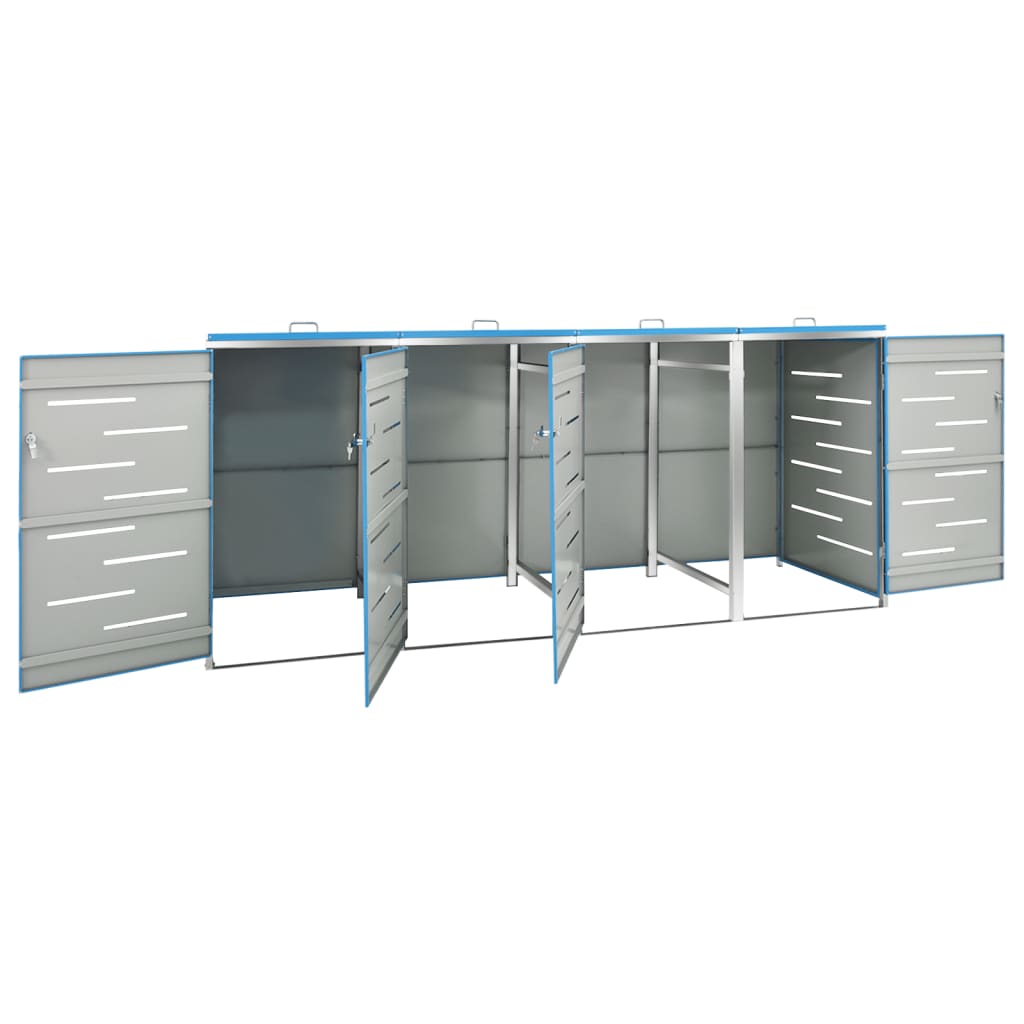 Mülltonnenbox für 4 Tonnen 276,5x77,5x112,5 cm Edelstahl - Pazzar.ch