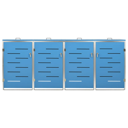 Mülltonnenbox für 4 Tonnen 276,5x77,5x112,5 cm Edelstahl - Pazzar.ch
