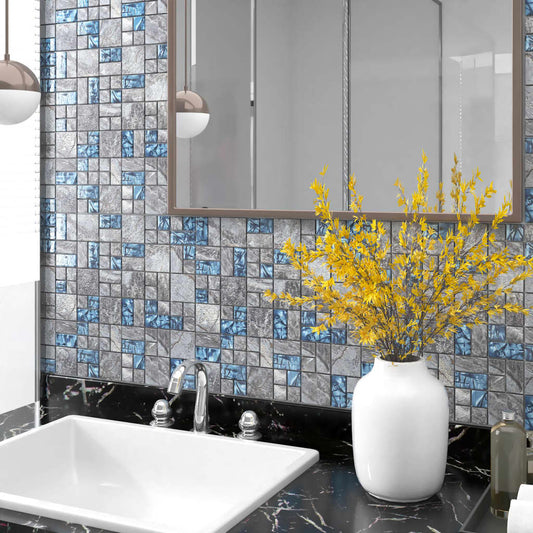 Mosaikfliesen 11 Stk. Grau Blau 30x30 cm Glas - Pazzar.ch