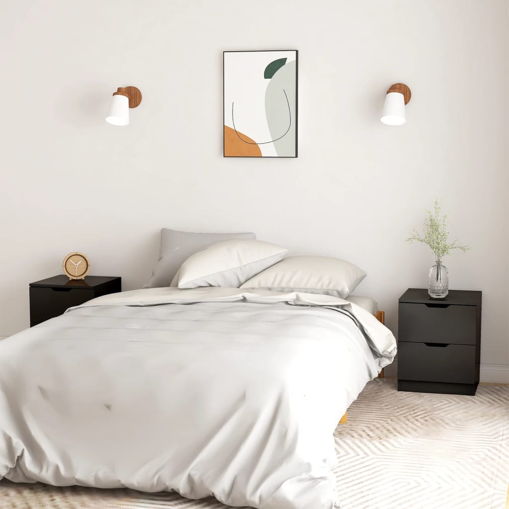 Nachttische 2 Stk. Schwarz 40x40x50 cm Spanplatte - Pazzar.ch