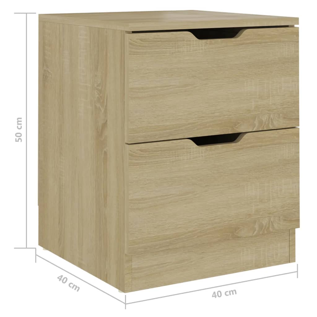 Nachttische 2 Stk. Sonoma-Eiche 40x40x50 cm Spanplatte - Pazzar.ch