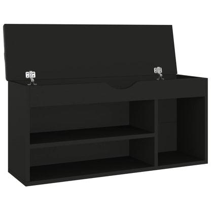 Schuhbank mit Kissen Schwarz 104x30x49 cm Holzwerkstoff - Pazzar.ch