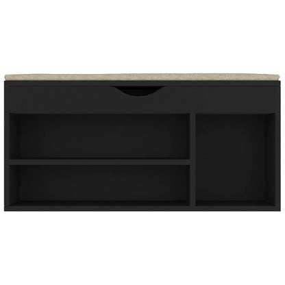 Schuhbank mit Kissen Schwarz 104x30x49 cm Holzwerkstoff - Pazzar.ch