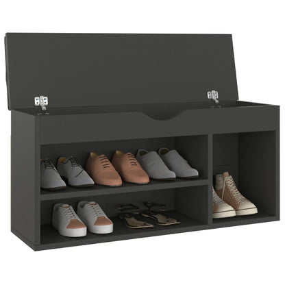 Schuhbank mit Kissen Grau 104x30x49 cm Holzwerkstoff - Pazzar.ch