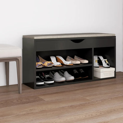 Schuhbank mit Kissen Grau 104x30x49 cm Holzwerkstoff - Pazzar.ch
