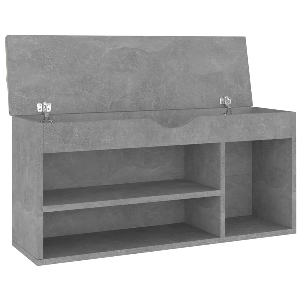 Schuhbank mit Kissen Betongrau 104x30x49 cm Holzwerkstoff - Pazzar.ch