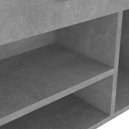 Schuhbank mit Kissen Betongrau 104x30x49 cm Holzwerkstoff - Pazzar.ch