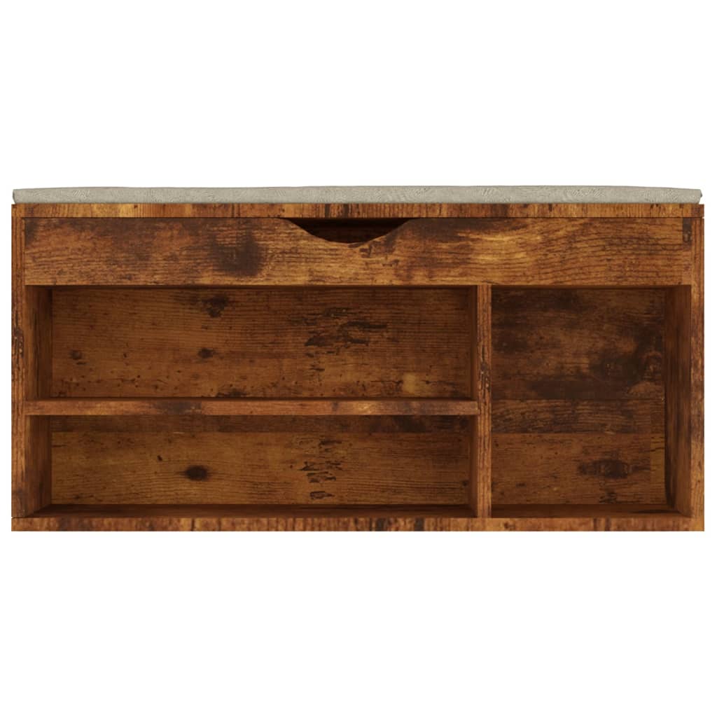 Schuhbank mit Kissen Räuchereiche 104x30x49 cm Holzwerkstoff - Pazzar.ch