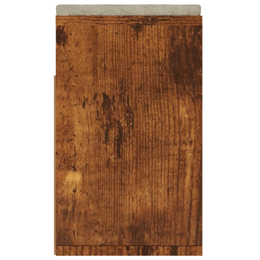 Schuhbank mit Kissen Räuchereiche 104x30x49 cm Holzwerkstoff - Pazzar.ch