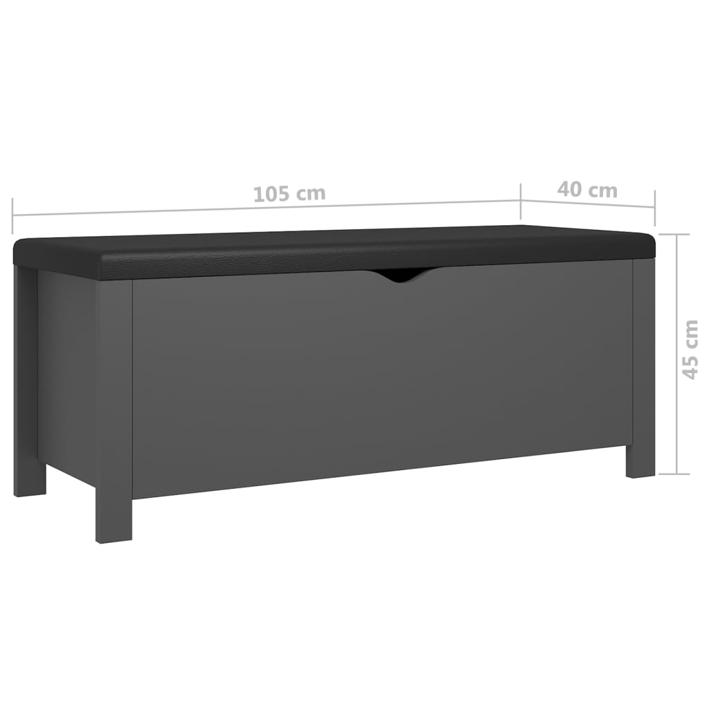 Sitzbank mit Stauraum und Kissen Grau 105x40x45cm Holzwerkstoff - Pazzar.ch