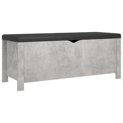 Sitzbank mit Stauraum und Kissen Betongrau 105x40x45cm - Pazzar.ch