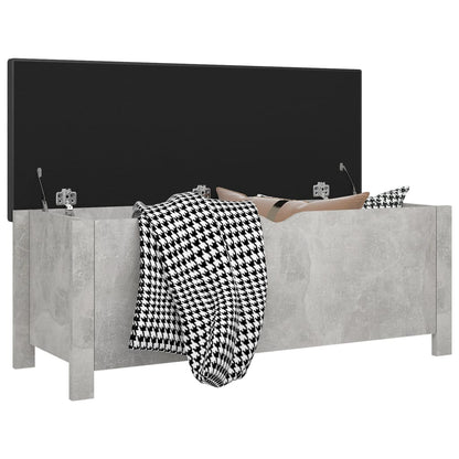 Sitzbank mit Stauraum und Kissen Betongrau 105x40x45cm - Pazzar.ch