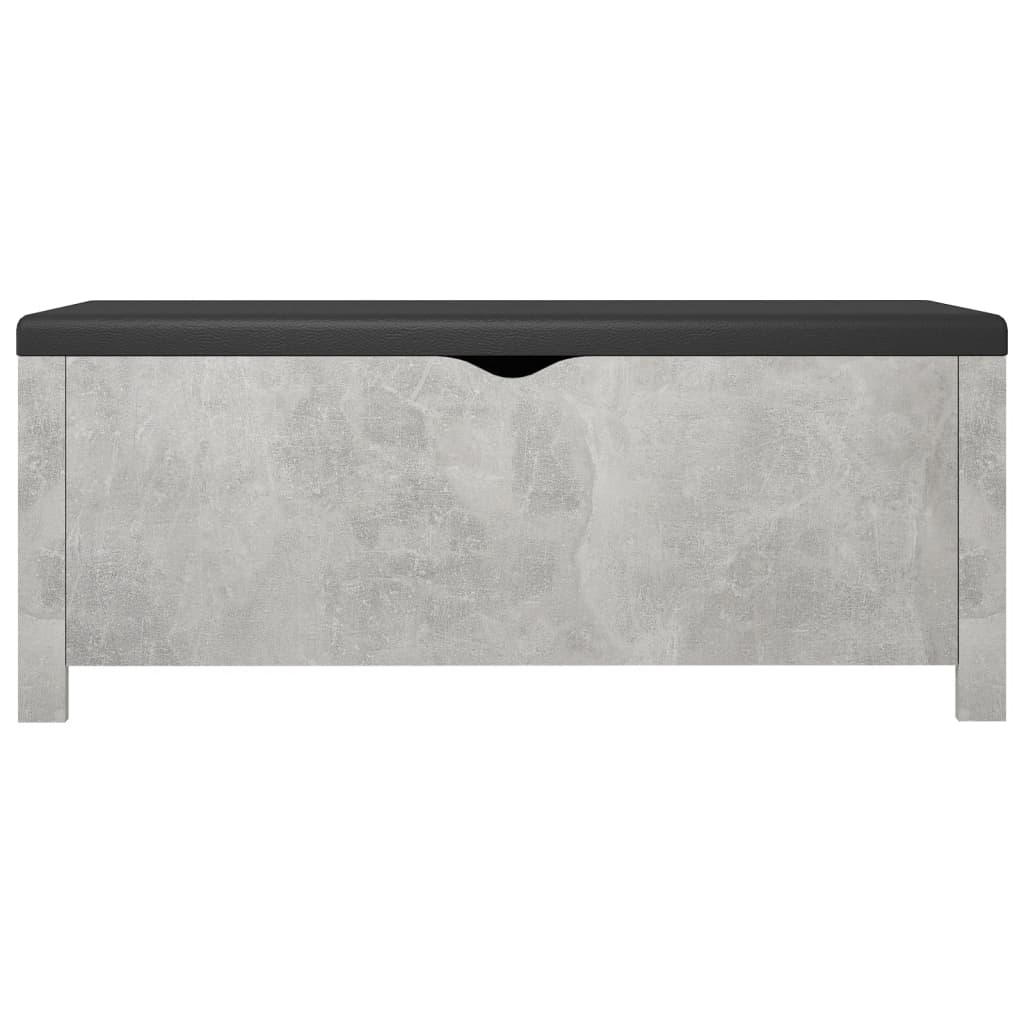 Sitzbank mit Stauraum und Kissen Betongrau 105x40x45cm - Pazzar.ch