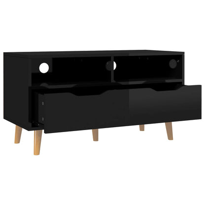 TV-Schrank Hochglanz-Schwarz 90x40x48,5 cm Holzwerkstoff - Pazzar.ch