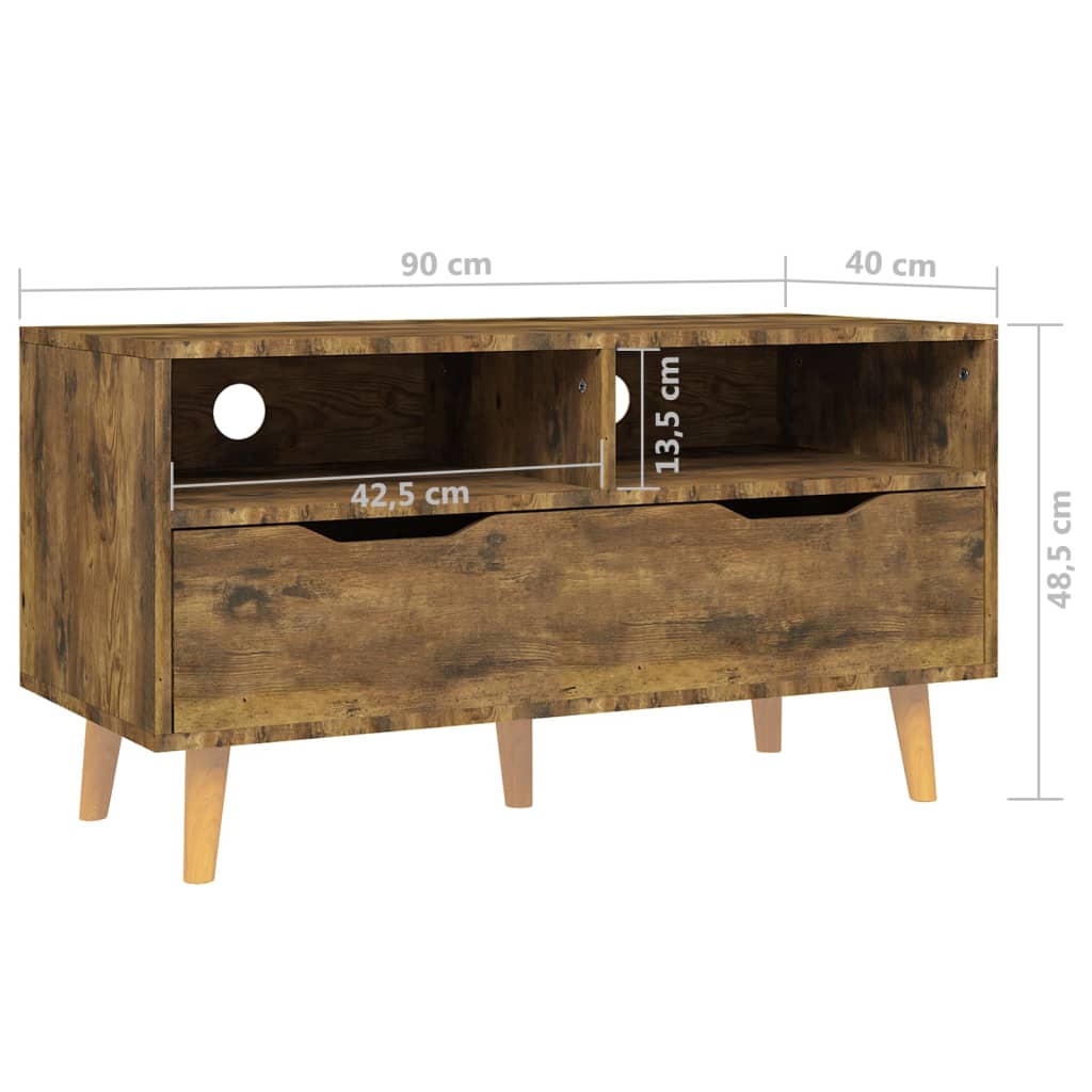 TV-Schrank Räuchereiche 90x40x48,5 cm Holzwerkstoff - Pazzar.ch