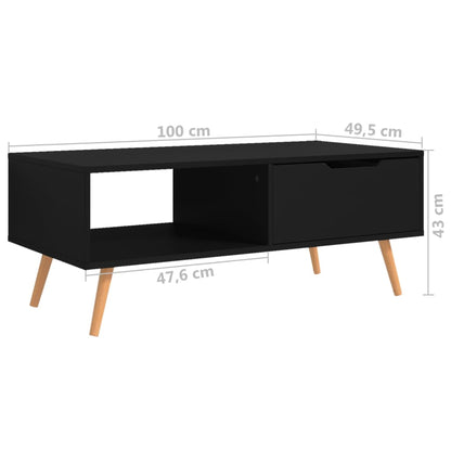 Couchtisch Schwarz 100x49,5x43 cm Holzwerkstoff - Pazzar.ch